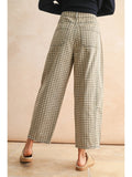 Viv Mini Checker Pattern Barrel Pants