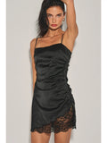 Sadie Satin Lace Mini Dress