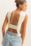 Whip Cream  Ribbed Top