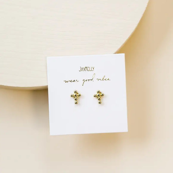 Stud - Cross - Gold Earrings