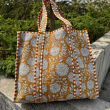 Indian Cotton Shoulder Bag Quilted Floral Printed Market Bag