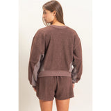 Kozy Contrast Brown Sweatshirt 2 colors