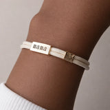 Sentiment Cord Bracelet-Mama, Ivory