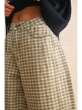 Viv Mini Checker Pattern Barrel Pants