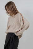 Mazi Metallic Accent Pullover Sweater