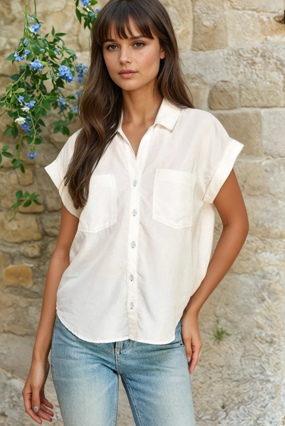 Tencel Short Sleeve Button Up Shirt