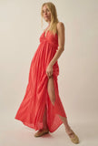 Mazy gauze red dress