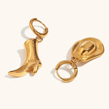 Cowboy Boot and Cowboy Hat Dangle Earrings