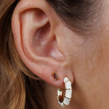 Jax Kelly Vintage Hoop Earrings - Cream Enamel