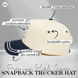 Embroidered Brim Trucker Hat - Bikinis and Martinis - Navy