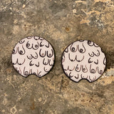 "Boobies" Set of 2 Car Coasters