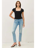 Bella Black Square Neck Tee