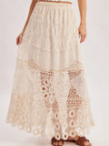 Boho Crochet lined Maxi Skirt