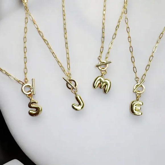 Bubble Initial Necklace