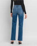 High Rise Full Length Slim Wide Jeans