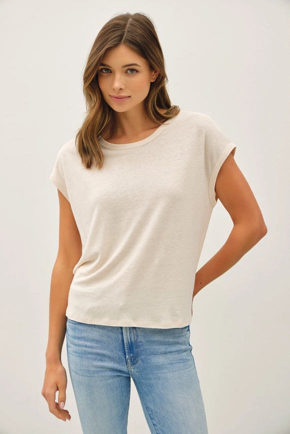 Natural Linen Boxy Cut Tee