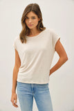 Natural Linen Boxy Cut Tee