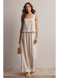 Elise Embroidered Wide Leg Pants