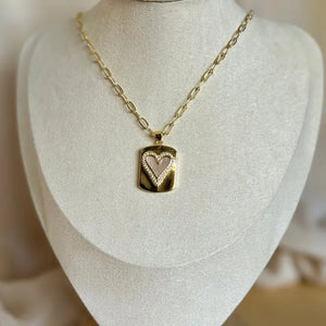 Heart Dog Tag Necklace