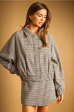 Houndstooth Cropped Jacket