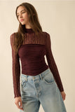 Bailey Baked Plum Mesh Body Suit