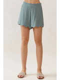Tia Teal Wave Hem Shorts