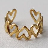 Gold Adjustable Heart Ring
