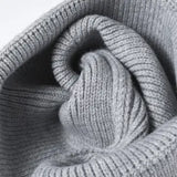 Grey and Black Heart Embroidered Beanie