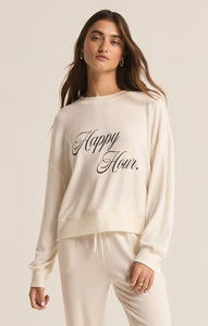 Z Supply Happy Hour Sweatshirt Vanilla Ice