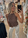 Logan eyelet halter top