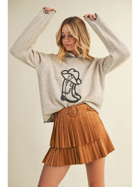 Oatmeal Cowgirl Sweater