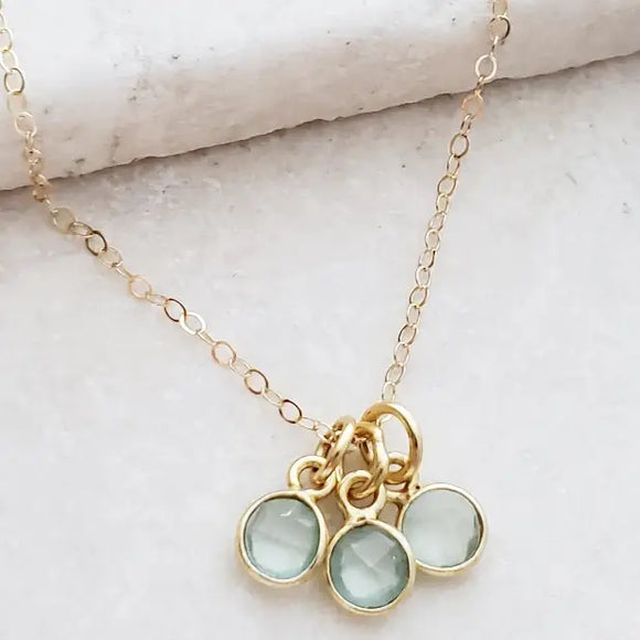 Gold Gemstone Cluster Necklace