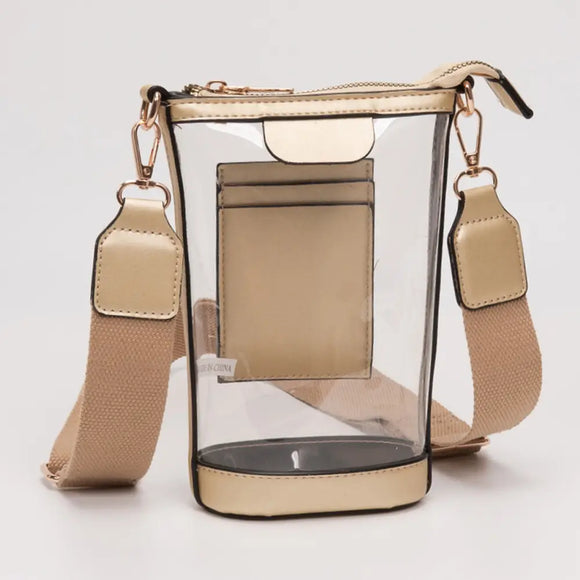 Transparent Crossbody Bag in Gold