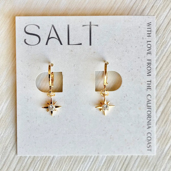 Starburst Huggie Hoops | Gold | Star Charm Earrings