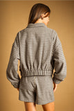 Houndstooth Cropped Jacket
