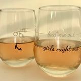 Girls Night Out/Bail Me Out Stemless Wine Glass