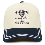 Embroidered Brim Trucker Hat - Bikinis and Martinis - Navy