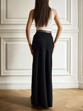 Black Satin High-Waist Maxi Skirt