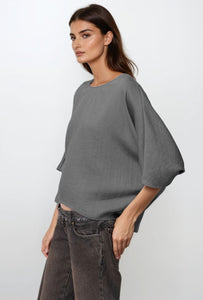 Batwing Charcoal Blouse