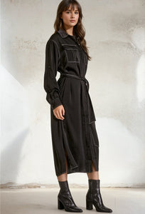 Brooke Black Long Sleeve Dress