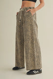Cheetah tie front pant