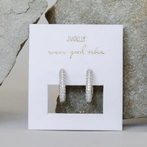 Jax Kelly Silver Pave Hoop