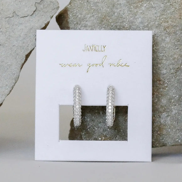 Jax Kelly Silver Pave Hoop