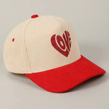 Heart Love Glitter Logo Two-Tone Corduroy Cap