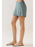 Tia Teal Wave Hem Shorts
