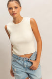 Whip Cream  Ribbed Top