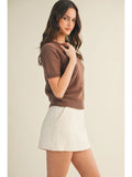 Caity Crew Neck Mocha Sweater