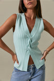 Tamra Twisted V Neck Top