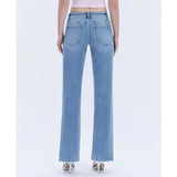 Alleah Mid Rise Full Length Slim Wide Jeans