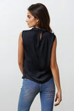 Draped Black Sleeveless Top